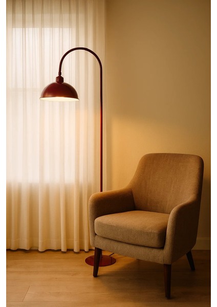 Bordo Lambader Hareketli Başlık Modern Dekoratif Metal Oturma Odası Çalışma Odası Zemin Lambası modelleri