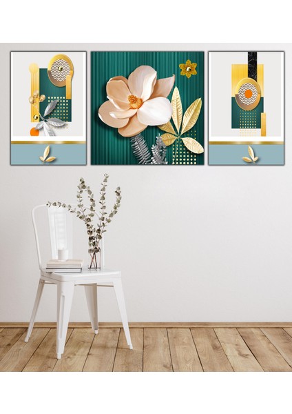 Dekoratif 3lü Kanvas Tablo
