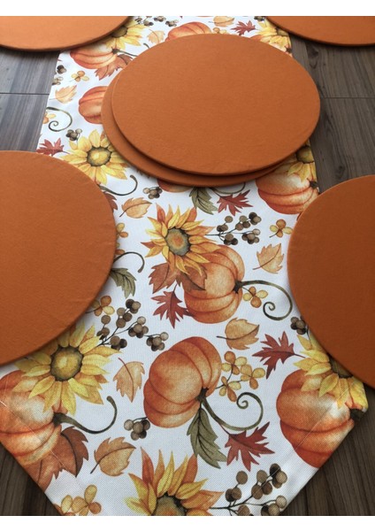 Balkabağı Desenli Runner & Supla indirimleri