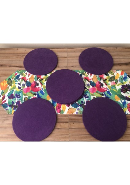 Sulu Boya Renli Yaprak Desenli Runner & Supla modelleri