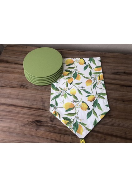 Limon Desenli Runner & Supla