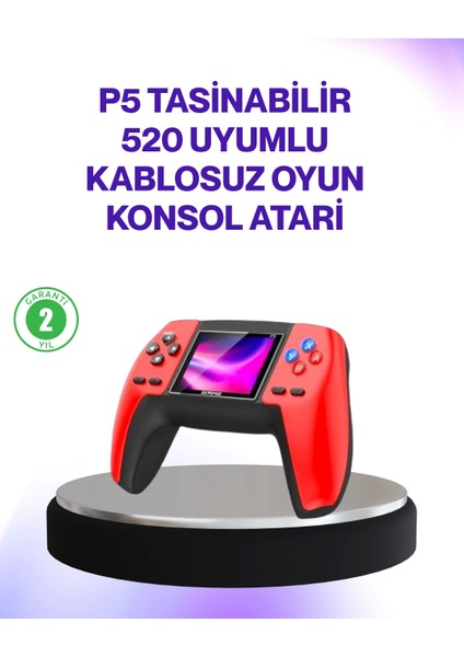 520 Klasik Oyunlu P5 Retro Elde Taşınabilir Konsol