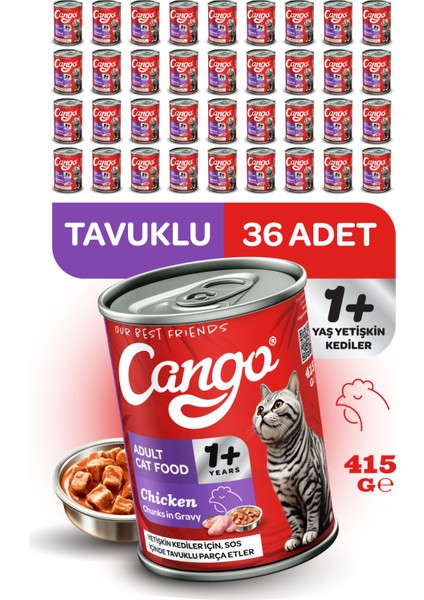 Yetişkin Yaş Kedi Maması Tavuklu 415GR 36LI