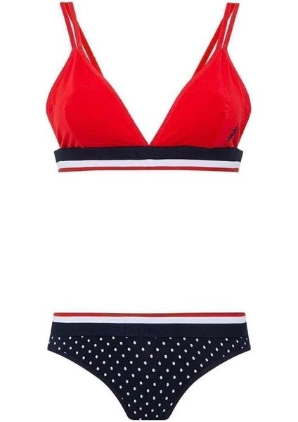 Kadın Beyaz Puantiyeli Büstiyer Slip Takımı fiyatları