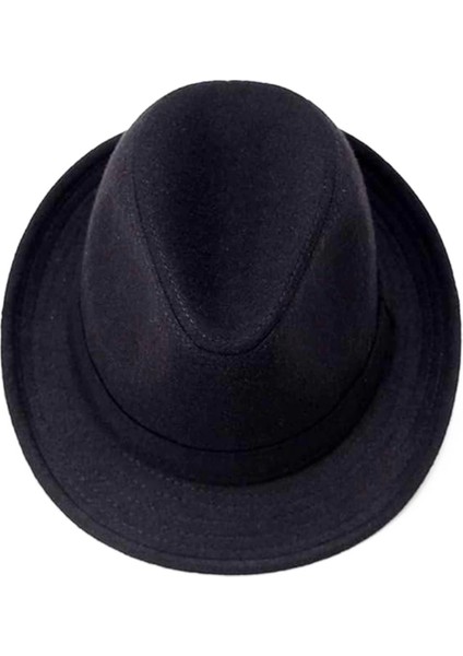 Bfs Çocuk Boy Siyah Kumaş Fötr Şapka Gösteri Şapkası Michael Jackson Şapkası 54 No