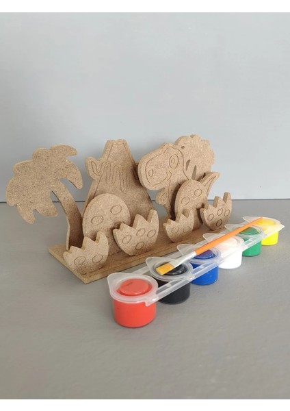 11 Parça Ormanlar Alemi Dinazor Boyama Seti, Okul Öncesi Boyama Aktivitesi.