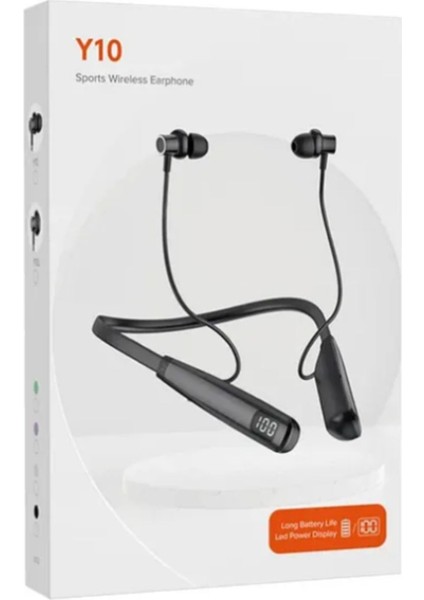 Y10 Sporcu Bluetooth Kulaklık 100 Saat Şarj Kapasiteli Boyun Bantlı Pubg Oyuncu Kulakligi