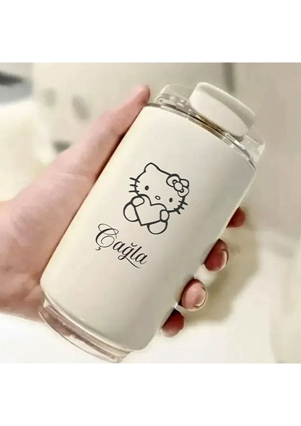 Kişiye Özel Retro Stil 240ML Vakumlu Isı Korumalı Hello Kitty Baskılı Termos Kupa fiyatları