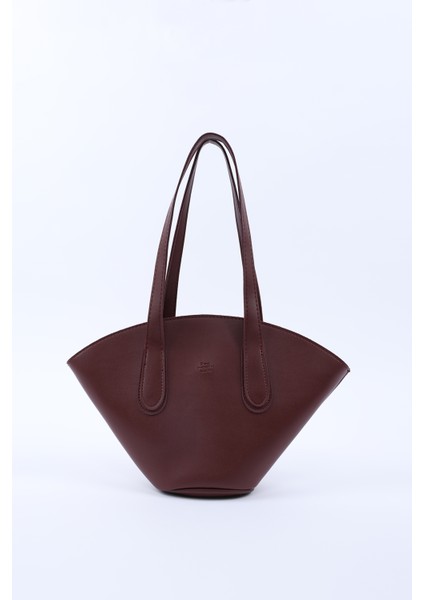 Bordo SHK124 Suni Deri, Astarlı, Fermuarlı,tek Bölmeli El, Kol ve Omuz Çantası