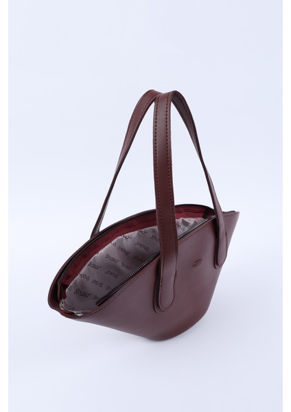 Bordo SHK124 Suni Deri, Astarlı, Fermuarlı,tek Bölmeli El, Kol ve Omuz Çantası indirimleri