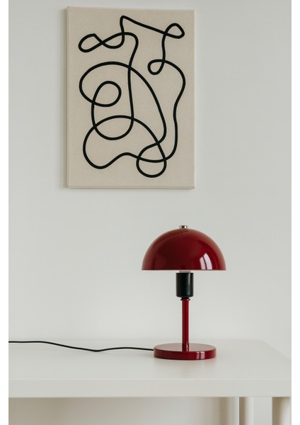 Modern Bordo Metal Masa Lambası – Mantar Başlıklı Dekoratif Masa ve Komodin Lambası fırsatları