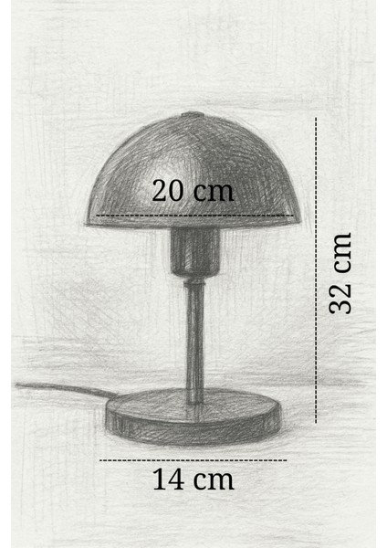Modern Bordo Metal Masa Lambası – Mantar Başlıklı Dekoratif Masa ve Komodin Lambası