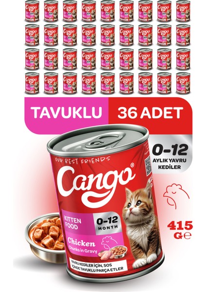 Yavru Yaş Kedi Maması Tavuklu 415GR 36LI