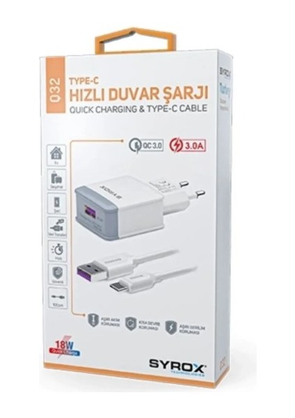 Q32 18W Hızlı Şarj Seti Beyaz FİRMALAR İÇİN 10 ADET