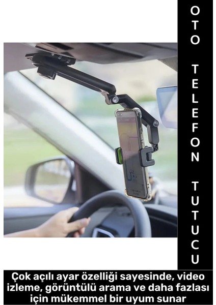 Kompakt Dayanıklı Dik Yatay Kullanım 1080 Derece Ayarlanabilir Çok Açılı Araç Içi Telefon Tutucu