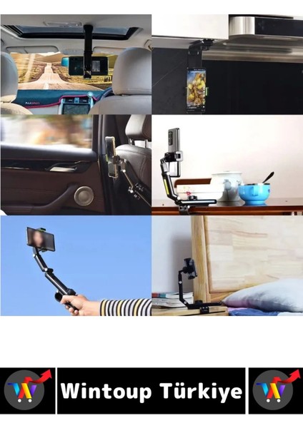 Kompakt Dayanıklı Dik Yatay Kullanım 1080 Derece Ayarlanabilir Çok Açılı Araç Içi Telefon Tutucu fiyatları
