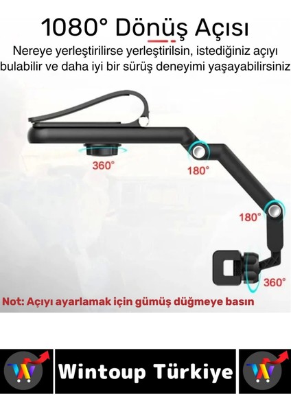 Kompakt Dayanıklı Dik Yatay Kullanım 1080 Derece Ayarlanabilir Çok Açılı Araç Içi Telefon Tutucu fırsatları