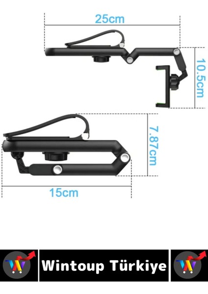Kompakt Dayanıklı Dik Yatay Kullanım 1080 Derece Ayarlanabilir Çok Açılı Araç Içi Telefon Tutucu indirimleri