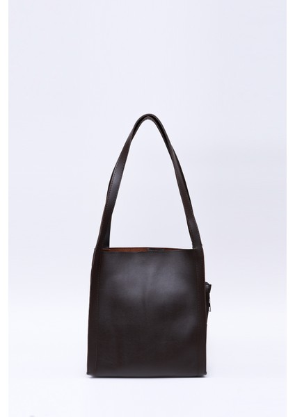 Kahve Rengi SHK123 Suni Deri, Çıtçıtlı, Iki Bölmeli, Cüzdanlı, Makyaj Çantalı, Askılı, El, Kol ve Omuz Çantası fırsatları