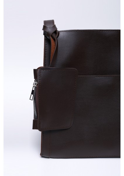 Kahve Rengi SHK123 Suni Deri, Çıtçıtlı, Iki Bölmeli, Cüzdanlı, Makyaj Çantalı, Askılı, El, Kol ve Omuz Çantası indirimleri