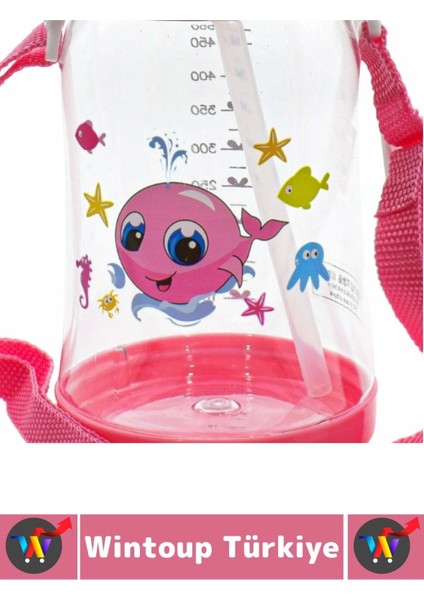 Dayanıklı Tritan Ev Ofis Çocuk Okul Spor Bpa Içermeyen Askılı Eğlenceli Renkli Pipetli Suluk 550 ml fiyatları