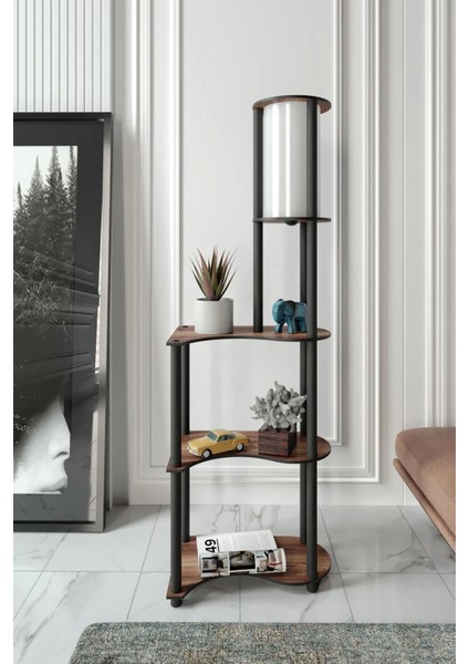 Estilo Dekoratif Raflı Lambader Ceviz modelleri
