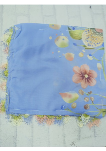 ve Reyhan %100 Pamuk Yazma Üzerine Tamamı El Işi Dört Tarafı Oyalı Yazma, Eşarp, Mevlit Örtüsü 100 x 100CM fiyatları