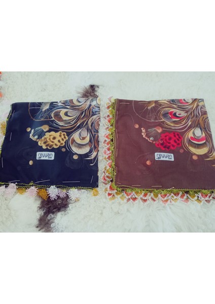ve Reyhan %100 Pamuk Yazma Üzerine Tamamı El Işi Dört Tarafı Oyalı Yazma, Eşarp, Mevlit Örtüsü 100 x 100CM fırsatları