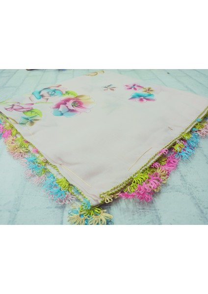 ve Reyhan %100 Pamuk Yazma Üzerine Tamamı El Işi Dört Tarafı Oyalı Yazma, Eşarp, Mevlit Örtüsü 100 x 100CM fiyatları