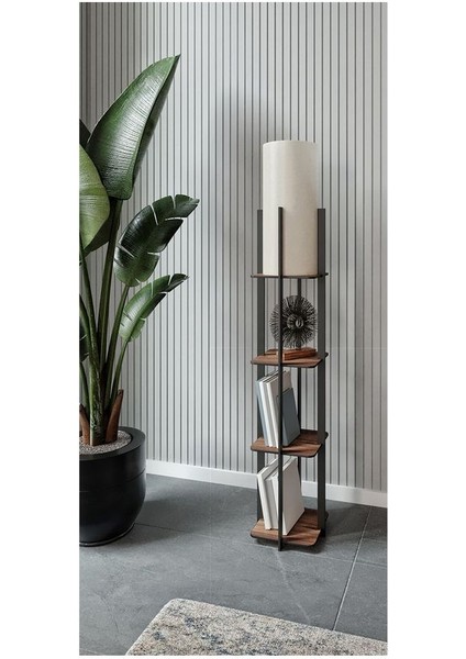 Quattro Dekoratif Raflı Lambader Ceviz fiyatları