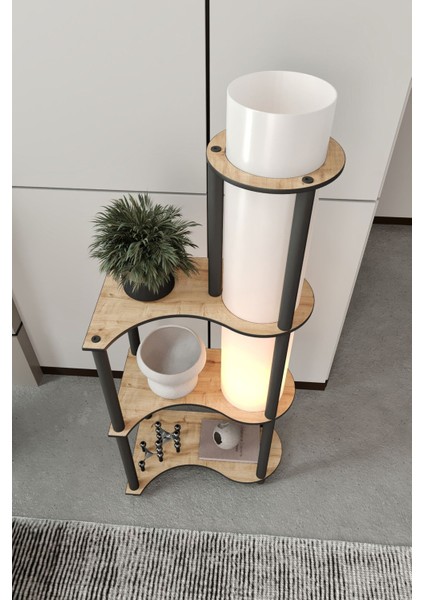 Estilo Dor Dekoratif Raflı Lambader Meşe modelleri