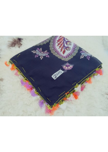 ve Reyhan %100 Pamuk Yazma Üzerine Tamamı El Işi Dört Tarafı Oyalı Yazma, Eşarp, Mevlit Örtüsü 100 x 100CM fırsatları
