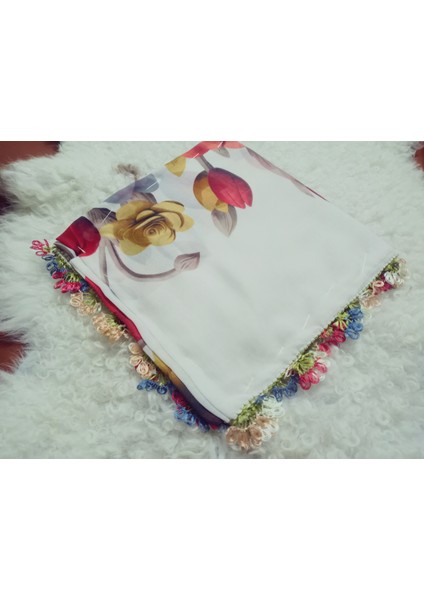 ve Reyhan %100 Pamuk Yazma Üzerine Tamamı El Işi Dört Tarafı Oyalı Yazma, Eşarp, Mevlit Örtüsü 100 x 100CM fiyatları