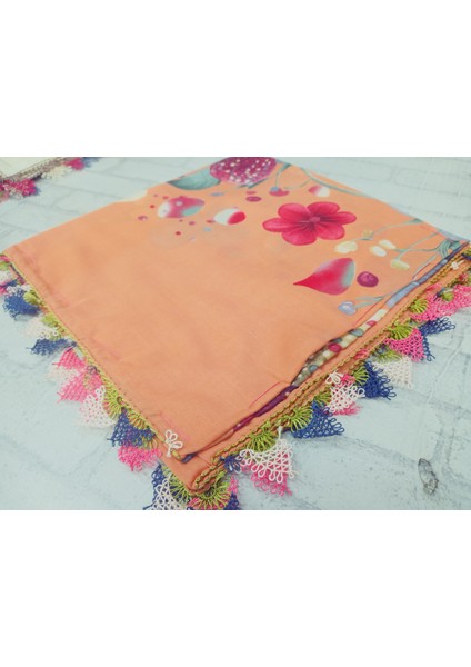 ve Reyhan %100 Pamuk Yazma Üzerine Tamamı El Işi Dört Tarafı Oyalı Yazma, Eşarp, Mevlit Örtüsü 100 x 100CM modelleri