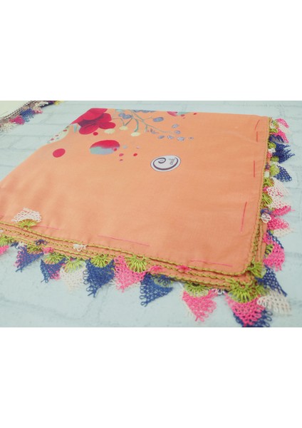 ve Reyhan %100 Pamuk Yazma Üzerine Tamamı El Işi Dört Tarafı Oyalı Yazma, Eşarp, Mevlit Örtüsü 100 x 100CM fırsatları