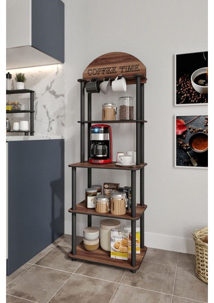 Lungo Dekoratif Kahve Standı Çok Amaçlı Dolap Ceviz fiyatları