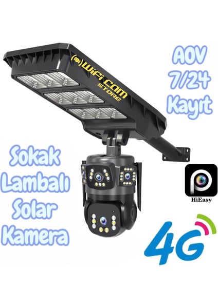 Sokak Lambalı Çift Kameralı 4g Solar Kamera Aov 7/24 Kayıt fiyatları