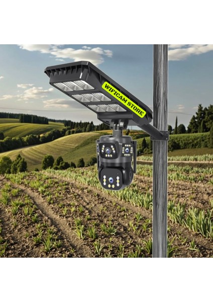 Sokak Lambalı Çift Kameralı 4g Solar Kamera Aov 7/24 Kayıt modelleri