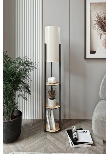 Radiante Yuvarlak Raflı Lambader Meşe fiyatları