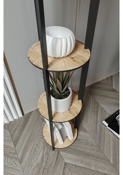 Radiante Yuvarlak Raflı Lambader Meşe modelleri