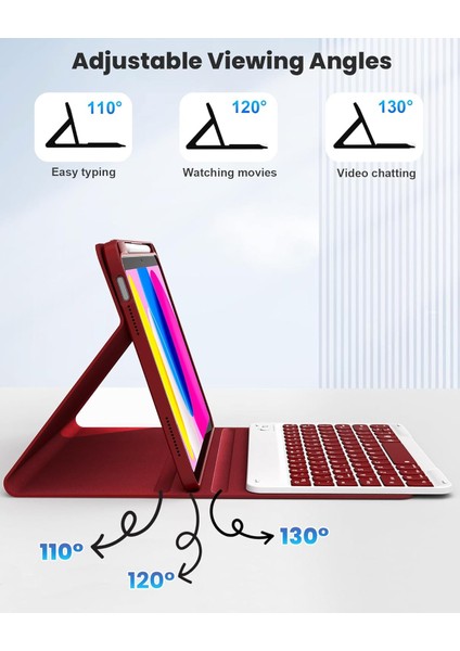 Ipad 11 A16 2025 / 10. Nesil 10.9 Klavyeli Kılıf Bluetooth Kalem Bölmeli Koruyucu (Türkçe Klavye) indirimleri