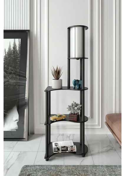 Estilo Dekoratif Raflı Lambader Siyah modelleri