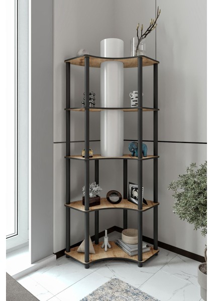 Conrad Çift Yön Kullanım Raflı Köşe Lambader Meşe indirimleri