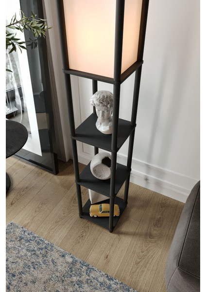 Sakura Raflı Lambader Siyah, 1. Sınıf Mdf ve Pvc Başlık modelleri