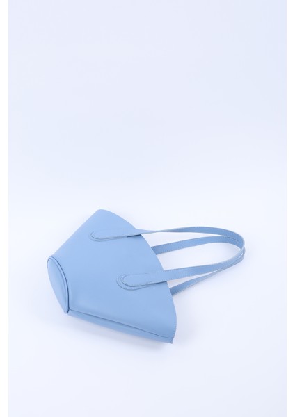 Mavi SHK124 Suni Deri, Astarlı, Fermuarlı,tek Bölmeli El, Kol ve Omuz Çantası