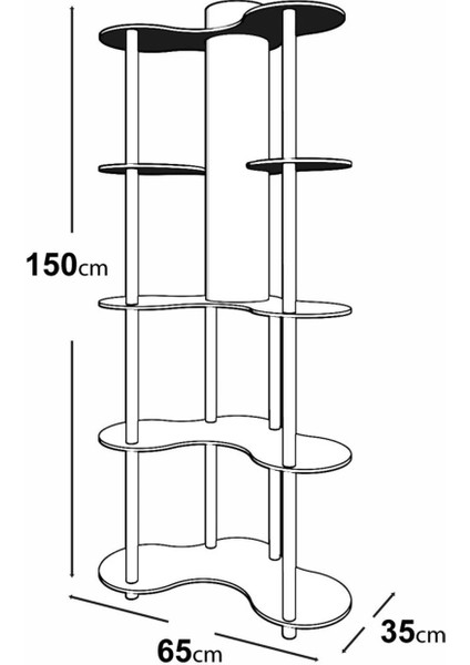 Mariposa Dekoratif Raflı Lambader Siyah fırsatları
