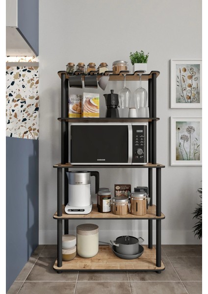 Mikrodalga Kahve Standı Çok Amaçlı 4 Katlıraf Meşe fiyatları