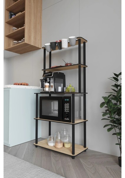 Mikrodalga Kahve Standı Çok Amaçlı 4 Katlıraf Meşe fırsatları