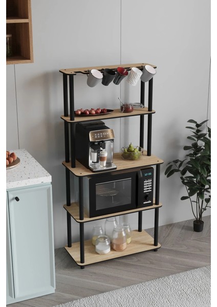 Mikrodalga Kahve Standı Çok Amaçlı 4 Katlıraf Meşe indirimleri