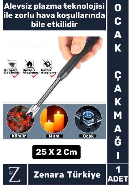 Kompakt Rüzgara Yağmura Outdoor Kamp Piknik USB Şarjlı Esnek Bükülebilir Ocak Çakmağı